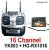 HG P410 Parts 16 Channel Transmitter and 16 Channel Receiver Together for 1/10 HengGuan P410 Raptor Pickup RC Car Vehicles Model.YK002-1 + YK003